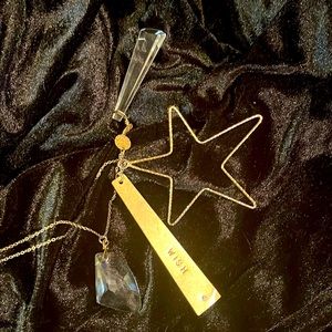 Gold wish charm necklace